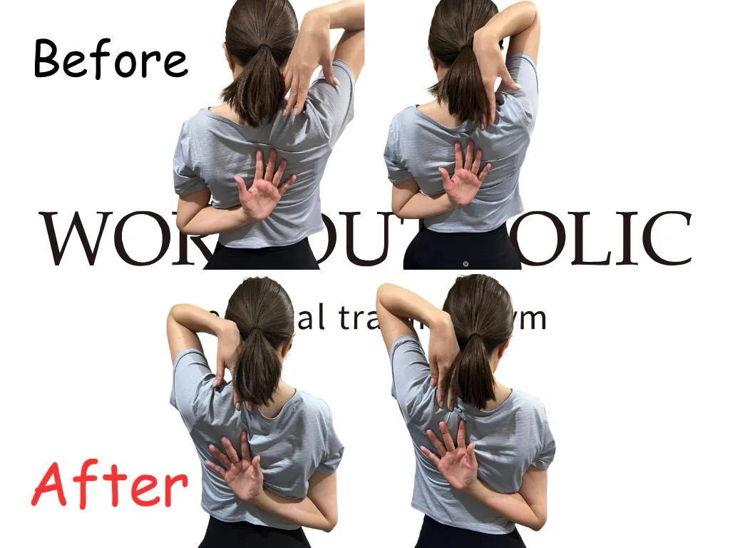 田町のWORKOUTHOLICで整体施術を受ける様子
